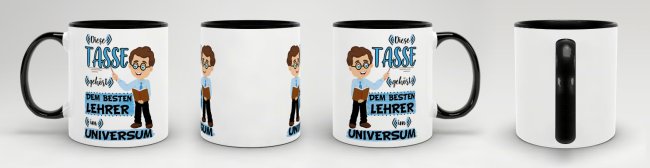 Tasse - Bester Lehrer im Universum - Schwarz