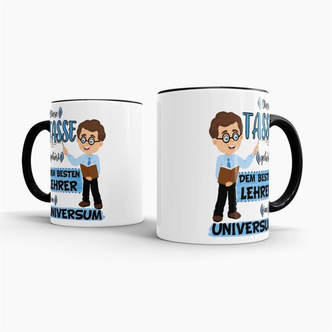 Tasse - Bester Lehrer im Universum - Schwarz