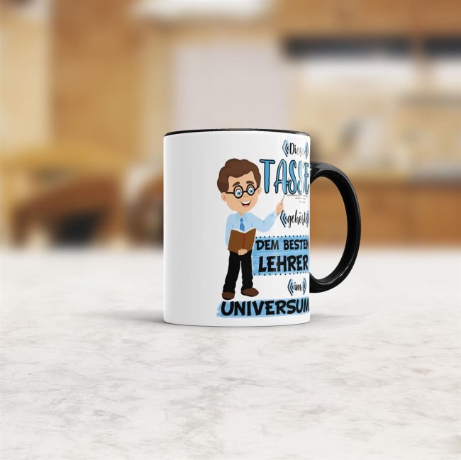 Tasse - Bester Lehrer im Universum - Schwarz