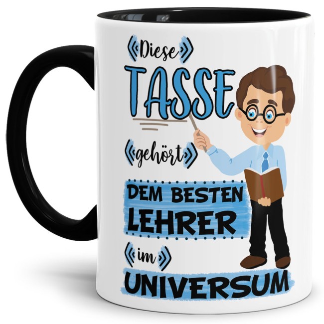 Tasse - Bester Lehrer im Universum - Schwarz