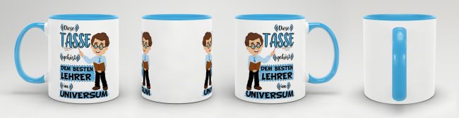 Tasse - Bester Lehrer im Universum - Hellblau