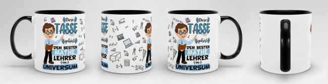 Tasse - Bester Mathe-Lehrer im Universum - Schwarz