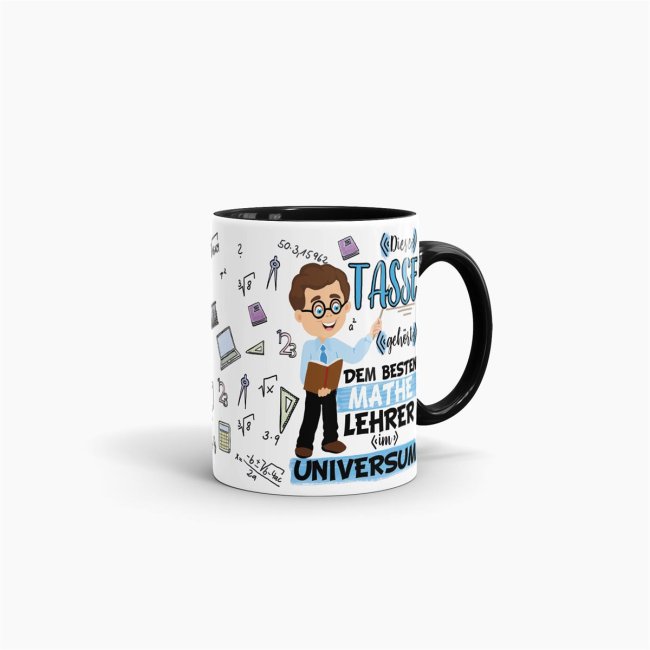Tasse - Bester Mathe-Lehrer im Universum - Schwarz