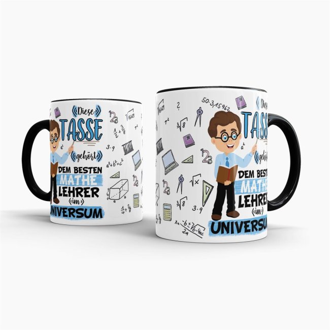Tasse - Bester Mathe-Lehrer im Universum - Schwarz
