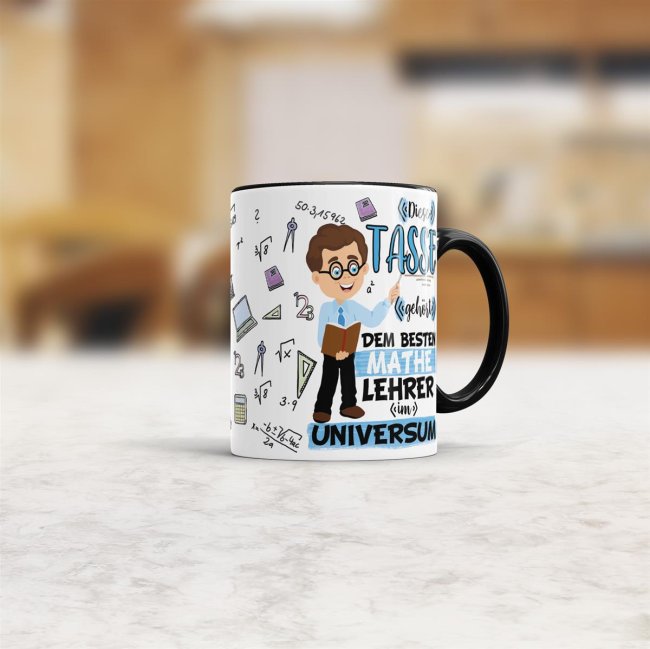 Tasse - Bester Mathe-Lehrer im Universum - Schwarz