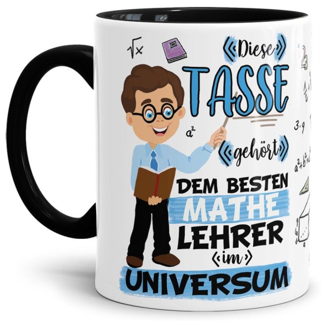 Tasse - Bester Mathe-Lehrer im Universum - Schwarz