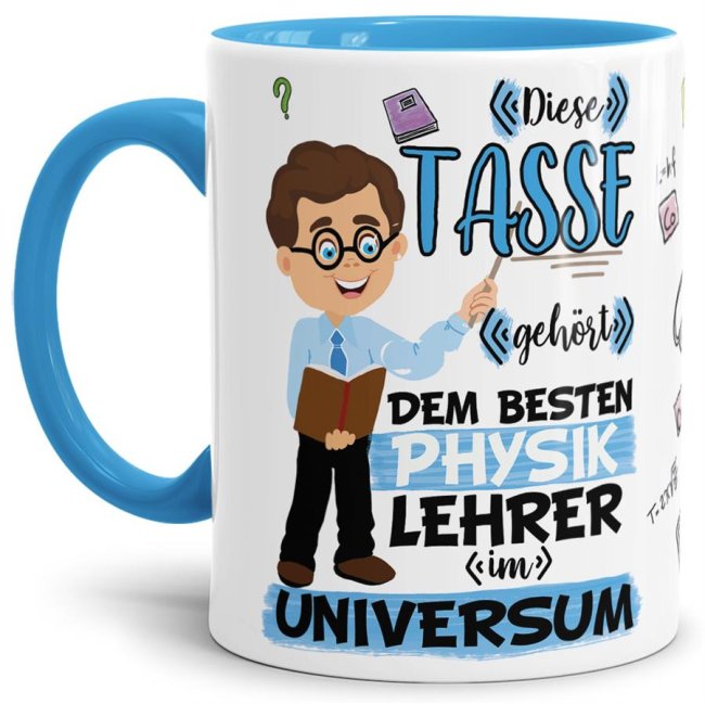 Tasse - Bester Physik-Lehrer im Universum - Hellblau