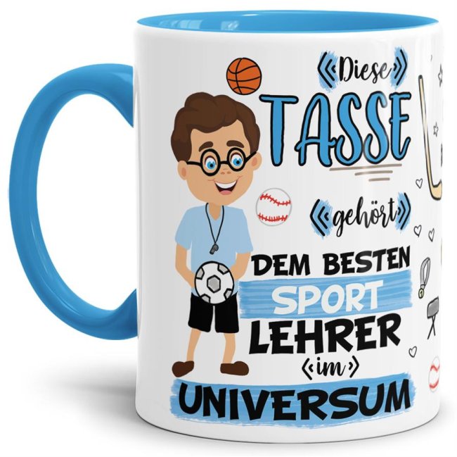 Tasse - Bester Sport-Lehrer im Universum - Hellblau