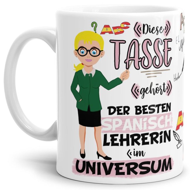 Tasse - Beste Spanisch-Lehrerin im Universum - Weiß