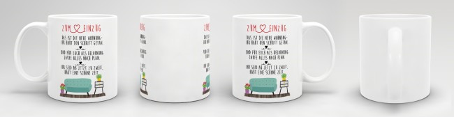 Tasse - Zum Einzug in die neue Wohnung - Weiss