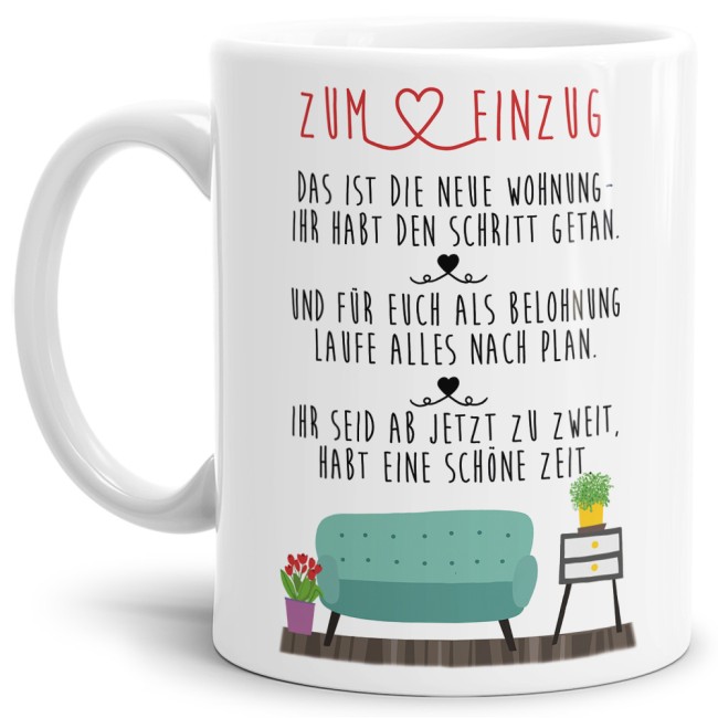 Tasse - Zum Einzug in die neue Wohnung - Weiss