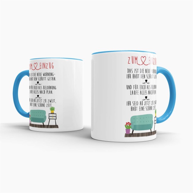 Tasse - Zum Einzug in die neue Wohnung - Hellblau