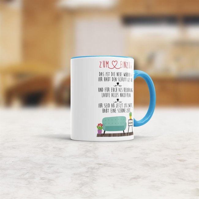 Tasse - Zum Einzug in die neue Wohnung - Hellblau