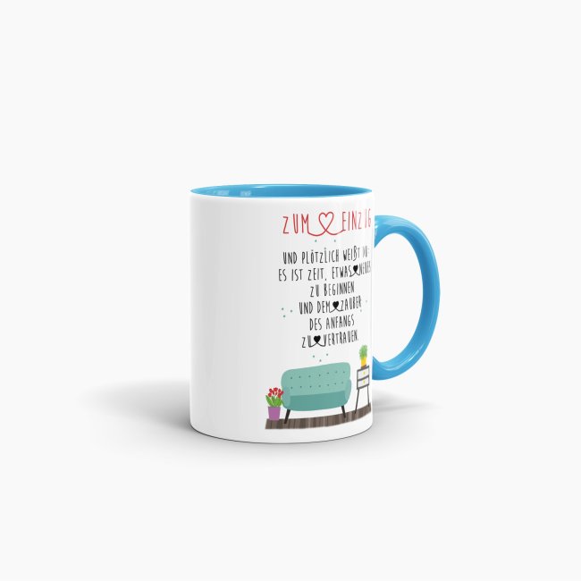 Tasse zum Einzug - Und pl&ouml;tzlich wei&szlig;t Du - Hellblau
