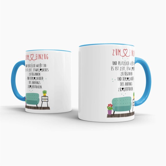 Tasse zum Einzug - Und pl&ouml;tzlich wei&szlig;t Du - Hellblau