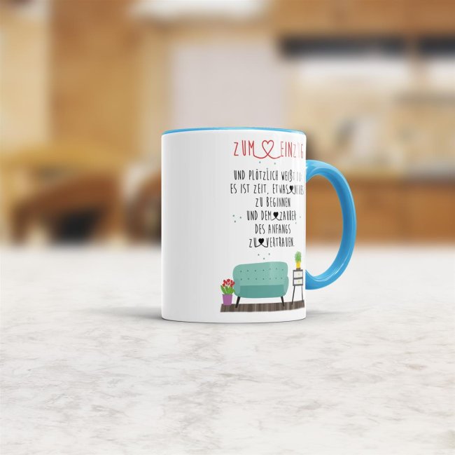 Tasse zum Einzug - Und pl&ouml;tzlich wei&szlig;t Du - Hellblau