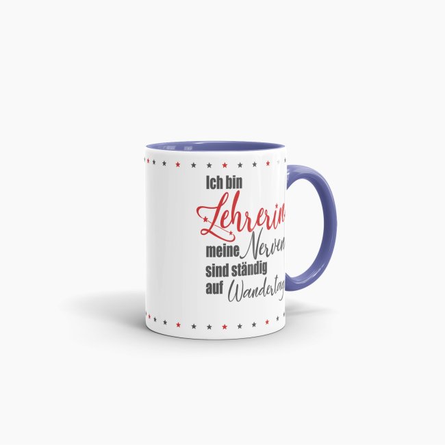 Lehrer-Tasse - Ich bin Leherin meine Nerven - Cambridge Blau