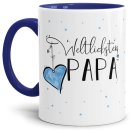 Tasse - Weltliebster Papa - Innen &amp; Henkel Dunkelblau