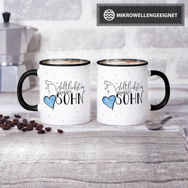 Tasse - Weltliebster Schwiegersohn - Innen &amp; Henkel Schwarz