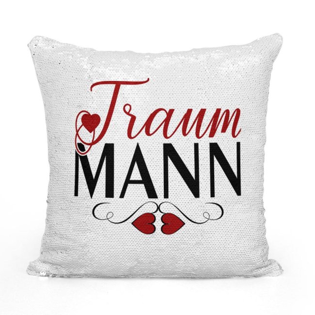 Paillettenkissen  - Traummann - Gold