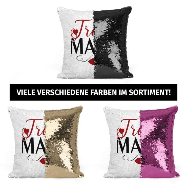 Paillettenkissen  - Traummann - Gold