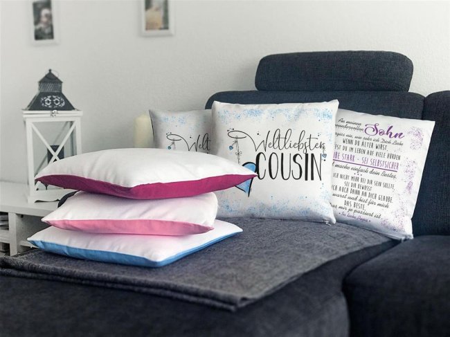 Kissen - Weltliebster Bruder - Weiss