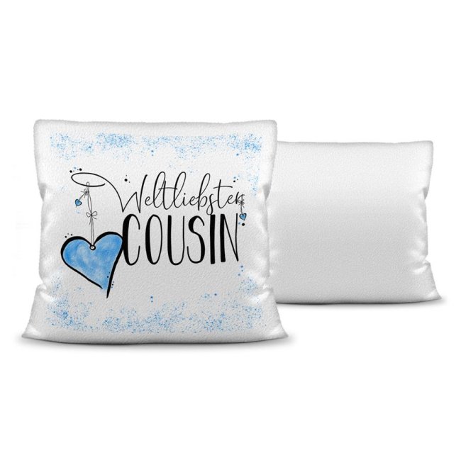 Kissen - Weltliebster Cousin - Weiss