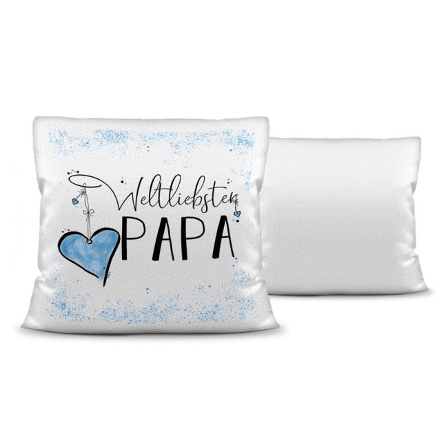Kissen - Weltliebster Papa - Weiss