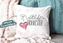 Geschenk-Set - Weltliebste Schwester - Kissen und Tasse Rosa