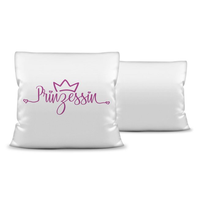 Kissen - Schriftzug Prinzessin - Weiss - Polyester