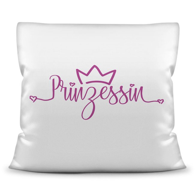 Kissen - Schriftzug Prinzessin - Weiss - Polyester
