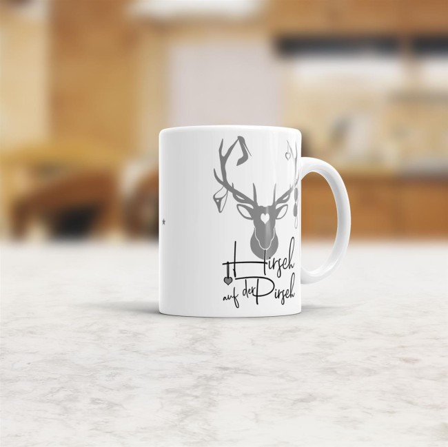 Tasse Hirsch auf der Pirsch #1 Weiss