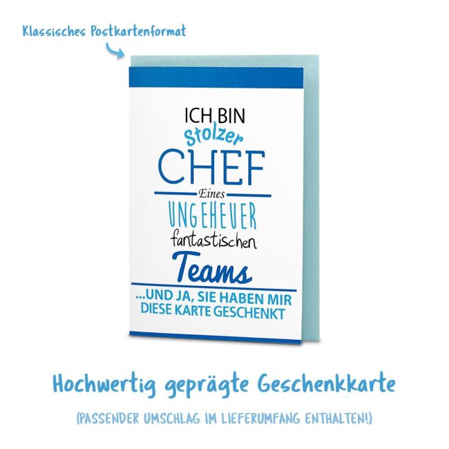 Geschenk-Set f&uuml;r den Chef - Tasse mit Gru&szlig;karte in edler Geschenkbox