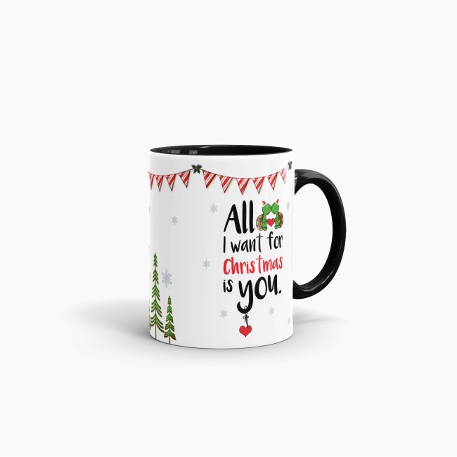 Tasse XMAS - All I want - Schildi - Innen &amp; Henkel schwarz