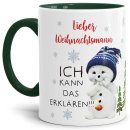 Tasse XMAS - Schneemann lustig - Innen &amp; Henkel...