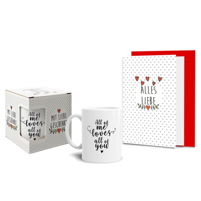 Geschenk-Sets Lieblingsmensch - Tasse mit Karte und Box