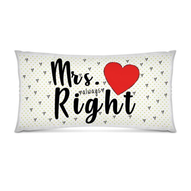XXL-Deko-Kissen mit Spruch "Mrs. Right" -  80 x 40 cm