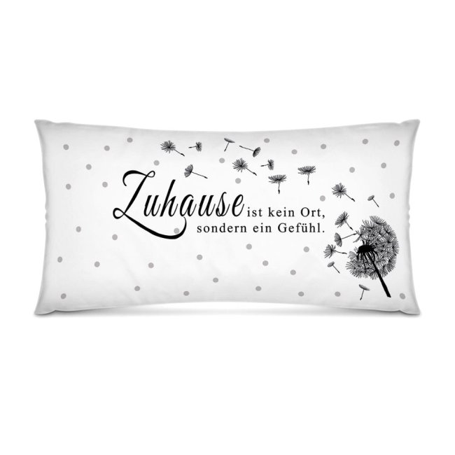 XXL-Deko-Kissen mit Spruch "Zuhause ist kein Ort" -  80 x 40 cm