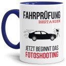 Spruch-Tasse zum Führerschein Fotoshooting - Innen &...