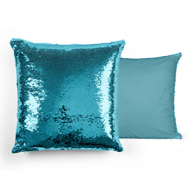 Fotokissen mit Wendepailletten - Blau - mit F&uuml;llung