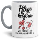 Berufe-Tasse Superheldin Pflegehelferin - Innen & Henkel...