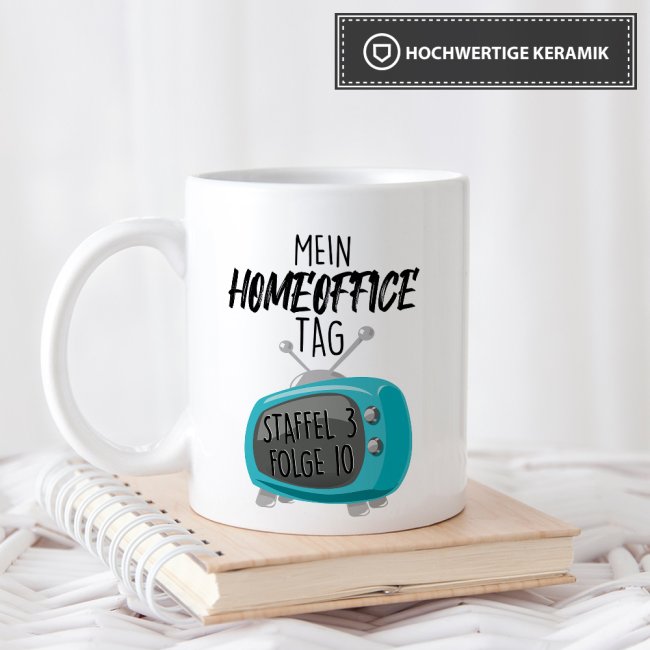 Bürotasse 'Officequeen' Mit Witzigem Spruch – 300 Ml, Spülmaschinenfest, Rosa Innen & Am Henkel