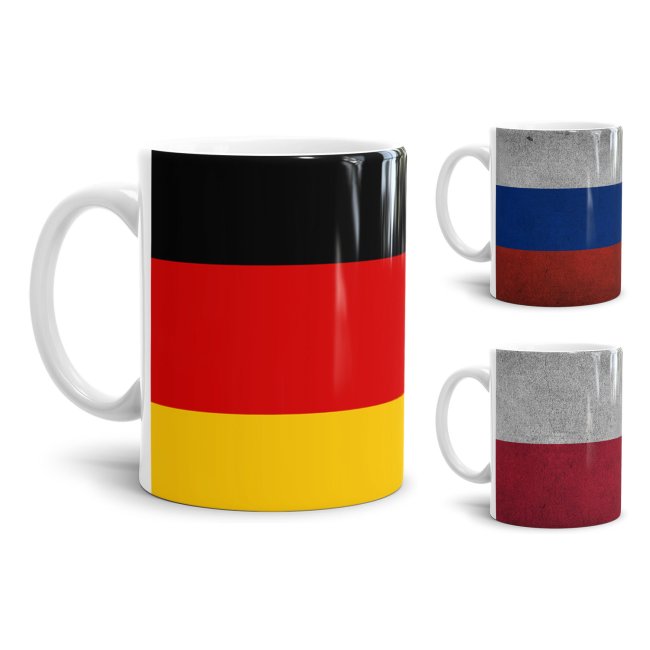 Flaggen-Tasse ganz klassisch oder im Retro-Stil