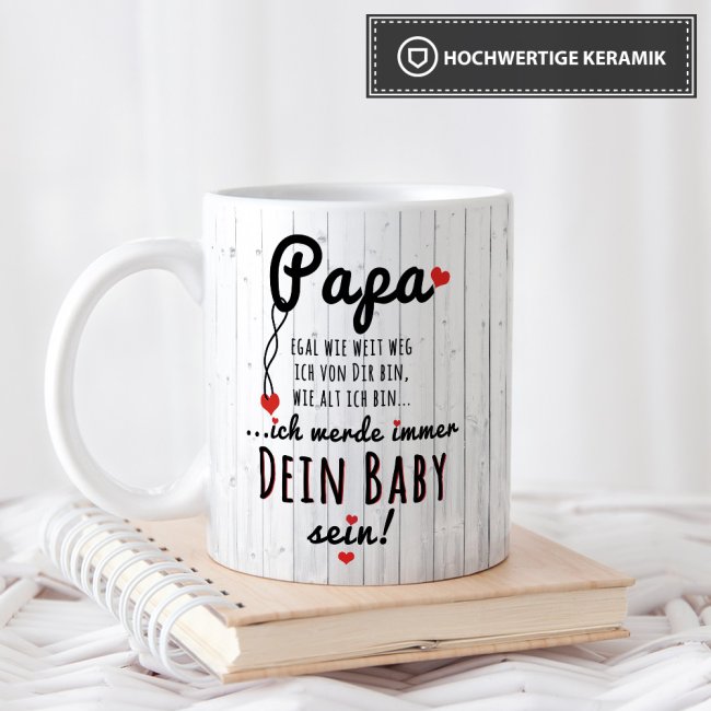 Lustige Tasse mit Spruch für Papa - Dein Engel-Dein Baby