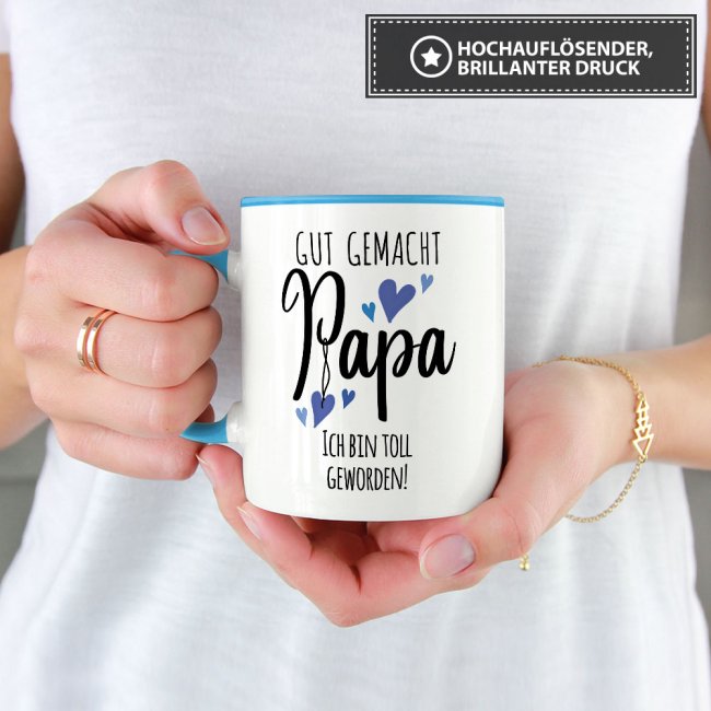 Lustige Tasse mit Spruch für Papa Ich bin toll Innen & Henkel Hel