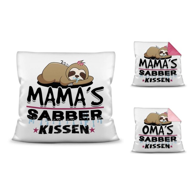 Kuschel-Kissen mit Spruch für Mama und Oma - Sabberkissen