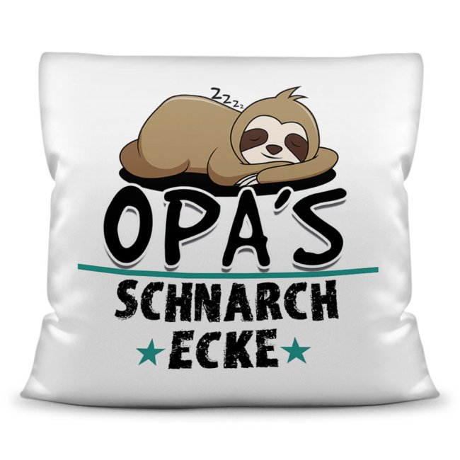 Kuschel-Kissen mit Spruch f&uuml;r Opa - Opas Schnarch-Ecke