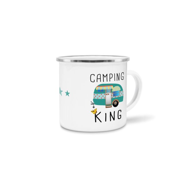 Emaille Tasse - Camping King - 300 ml