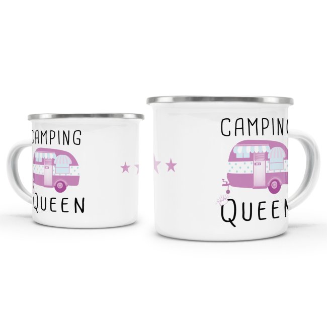 Emaille Tasse - Camping Queen - 300 ml