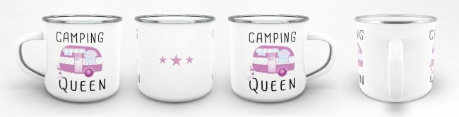 Emaille Tasse - Camping Queen - 300 ml
